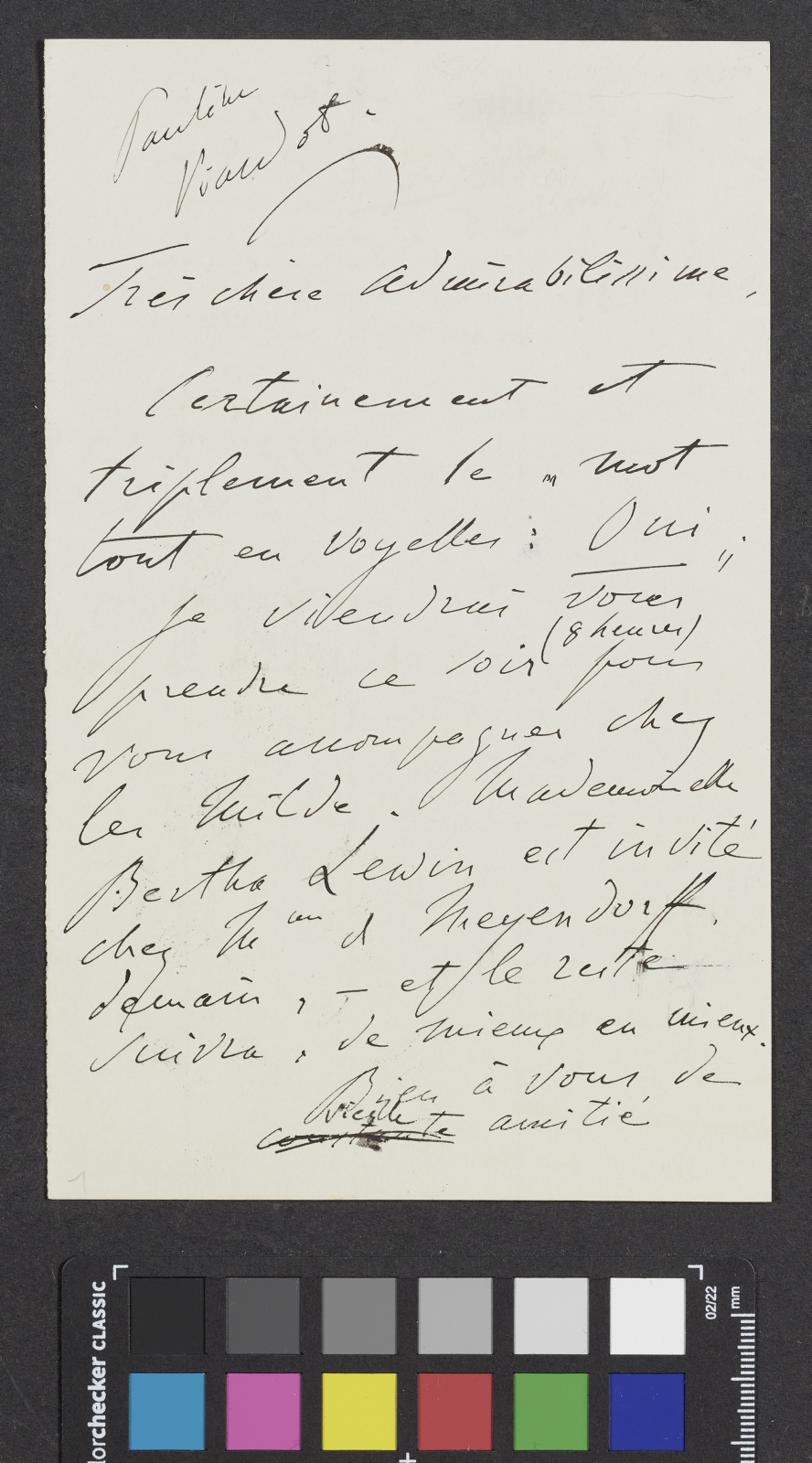 Signatur GSA 59/75,17a Liszt an Viardot 1879 - Klassik Stiftung Weimar